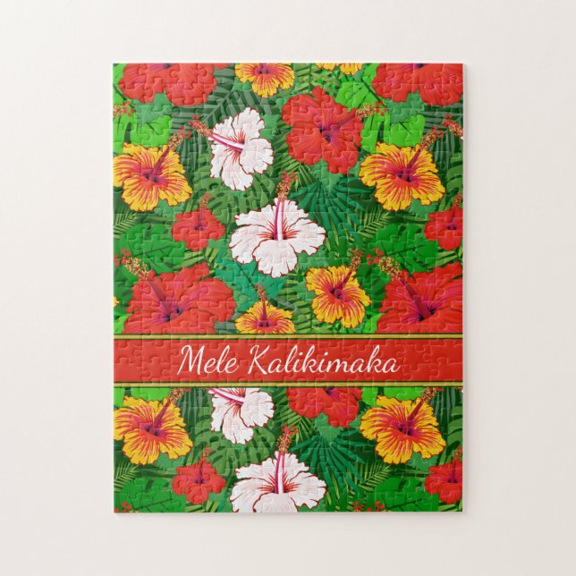 Mele Kalikimaka farbenfrohe hawaiianische Blume Ur (Vertikal)
