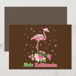 Mele Kalikimaka Flamingo Santa Christmas Merry Einladung