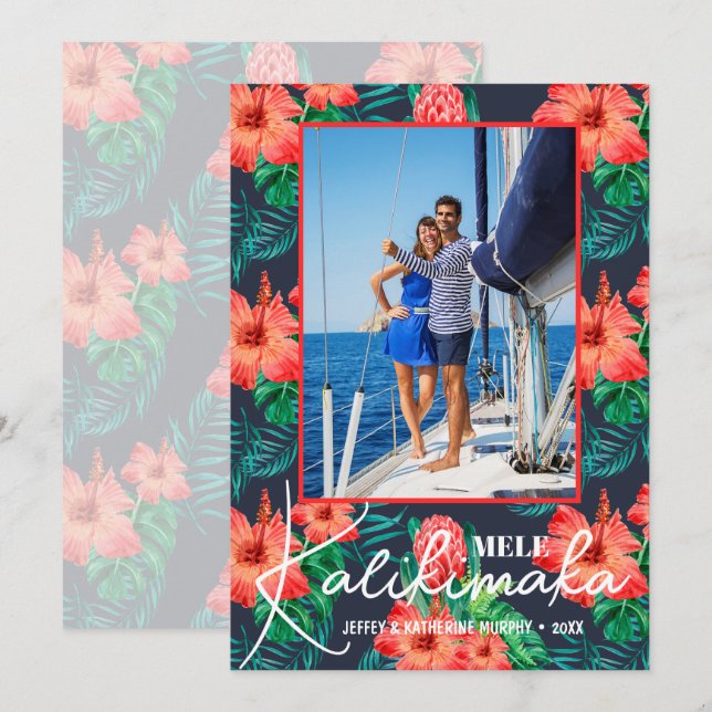 Mele Kalikimaka Foto Weihnachten (Vorne/Hinten)