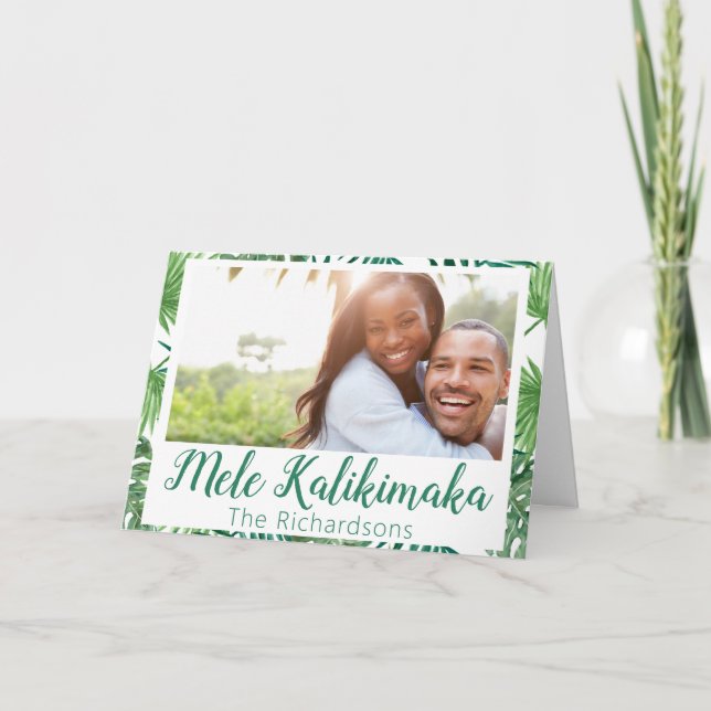 Mele Kalikimaka Foto Weihnachtskarte Feiertagskarte (Vorderseite)