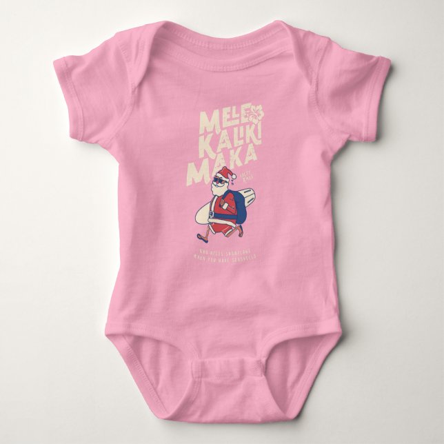 Mele Kalikimaka - Funny Santa Hawaiian Christmas Baby Strampler (Vorderseite)