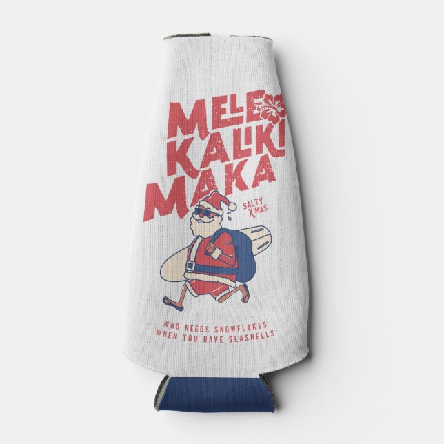 Mele Kalikimaka - Funny Santa Hawaiian Christmas Flaschenkühler (Vorderseite)