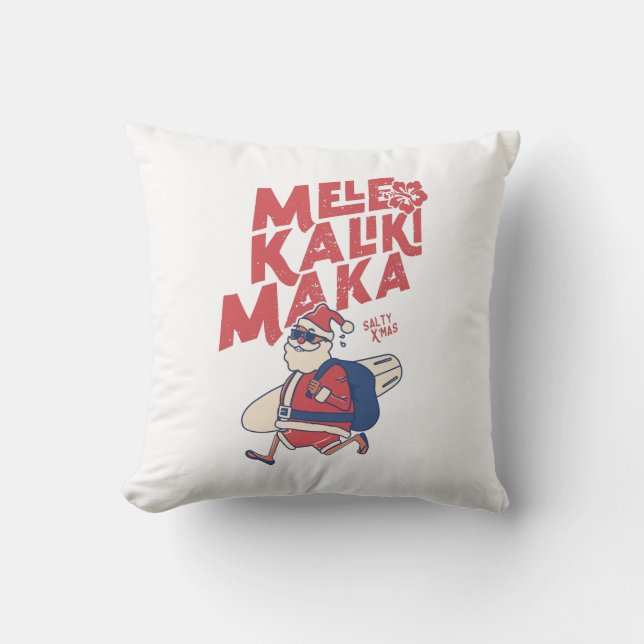 Mele Kalikimaka - Funny Santa Hawaiian Christmas T Kissen (Vorderseite)