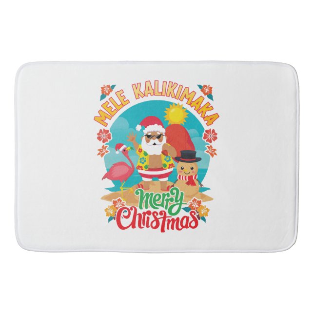 Mele Kalikimaka für ein helles hawaiianisches Weih Badematte (Vorderseite)