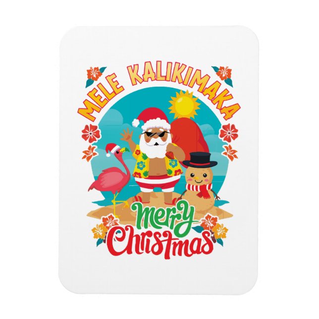 Mele Kalikimaka für ein helles hawaiianisches Weih Magnet (Vertikal)