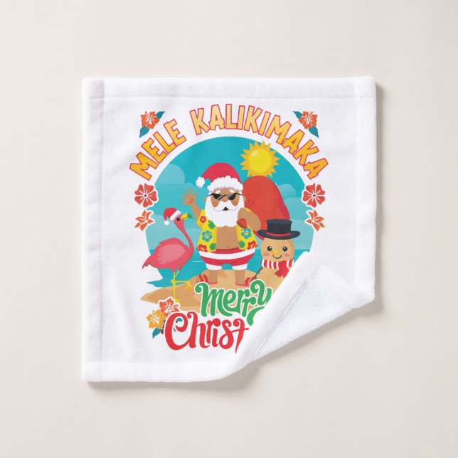 Mele Kalikimaka für ein helles hawaiianisches Weih Waschlappen (Waschlappen)