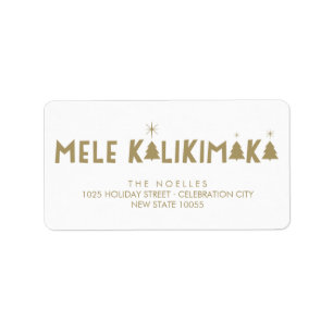 Mele Kalikimaka Glanz-Weihnachtsadressen-Etiketten Adressaufkleber