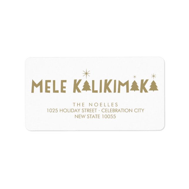 Mele Kalikimaka Glanz-Weihnachtsadressen-Etiketten Adressaufkleber (Vorne)