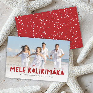 Mele Kalikimaka Glow Modern Christmas Trees Foto Feiertagskarte