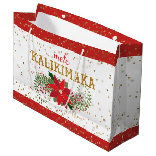 Mele Kalikimaka Gold Glitter Weihnachtsstern Große Geschenktüte