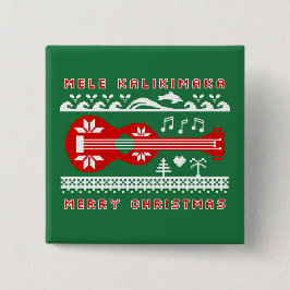Mele Kalikimaka hässliche Strickjacke (rot auf Button