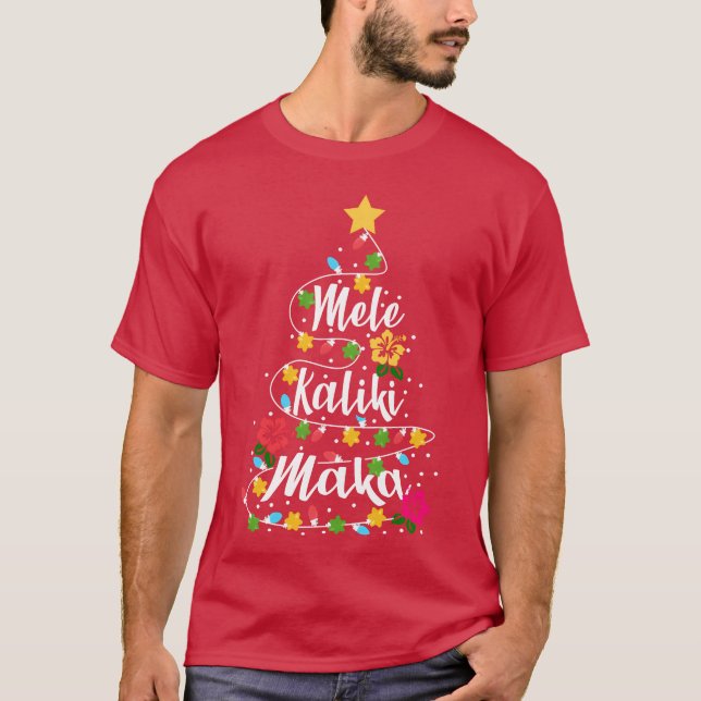 Mele Kalikimaka Hawaii Weihnachtsgeschenk T-Shirt (Vorderseite)
