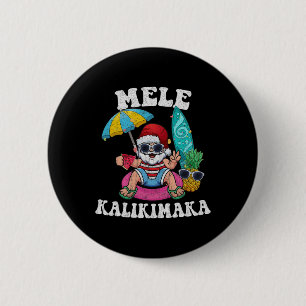 Mele Kalikimaka Hawaii Weihnachtssurfen Santa Bea Button