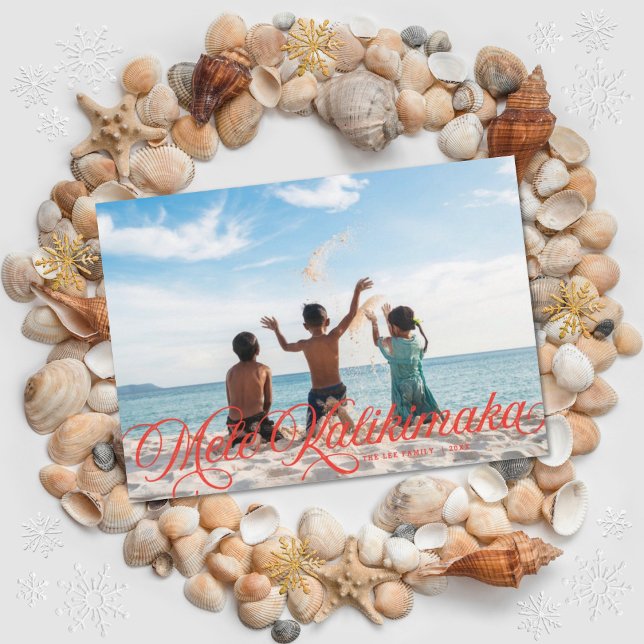 Mele Kalikimaka Hawaiian Carte photo de vacances (Créateur téléchargé)