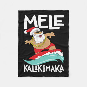 Mele Kalikimaka Hawaiian Christmas Hawaii Surfing Fleecedecke
