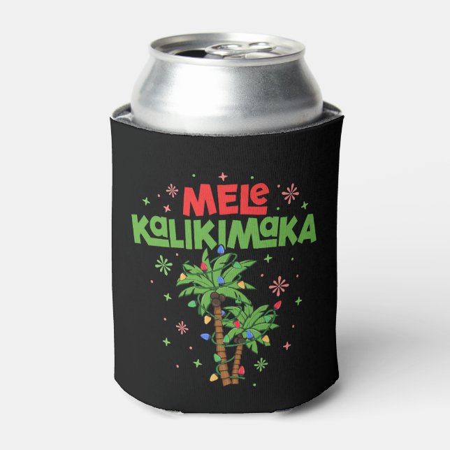Mele Kalikimaka Hawaiian Christmas Palm Tree Light Dosenkühler (Kanne Vorderseite)