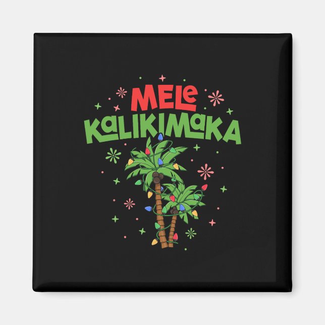 Mele Kalikimaka Hawaiian Christmas Palm Tree Light Magnet (Vorne)