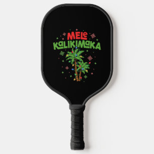 Mele Kalikimaka Hawaiian Christmas Palm Tree Light Pickleball Schläger