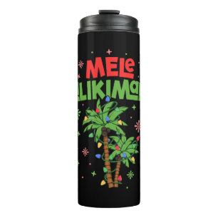 Mele Kalikimaka Hawaiian Christmas Palm Tree Light Thermosbecher