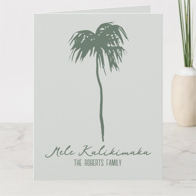 Mele Kalikimaka Hawaiian Eleganter Weihnachtspalm Karte (Vorderseite)