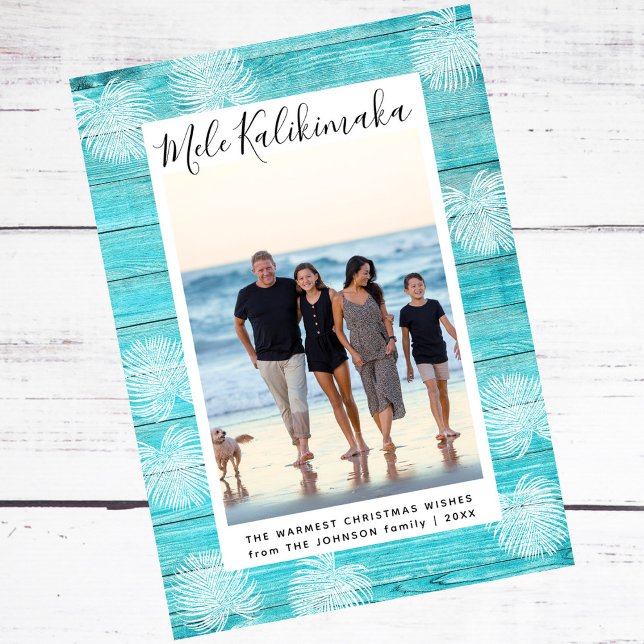 Mele Kalikimaka Hawaiian Foto Weihnachtskarte Feiertagskarte (Von Creator hochgeladen)