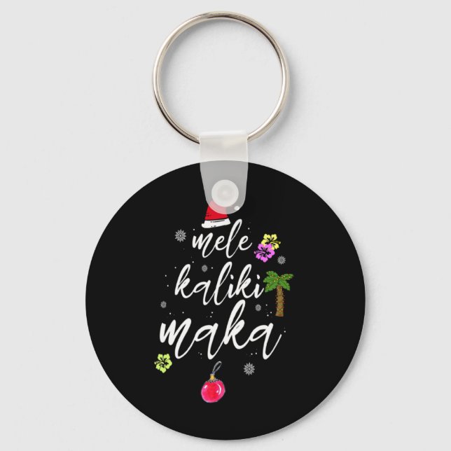 Mele Kalikimaka Hawaiian Hawaii Xmas Pajama Palm T Schlüsselanhänger (Vorderseite)