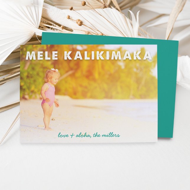 Mele Kalikimaka | Hawaiian Holiday Carte photo (Créateur téléchargé)
