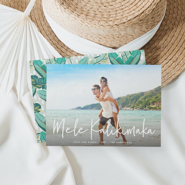 Mele Kalikimaka | Hawaiian Holiday Carte photo (Créateur téléchargé)