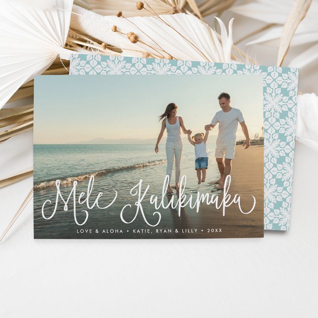 Mele Kalikimaka | Hawaiian Holiday Carte photo (Créateur téléchargé)