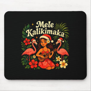 Mele Kalikimaka Hawaiian Hula Mädchen Weihnachten Mousepad