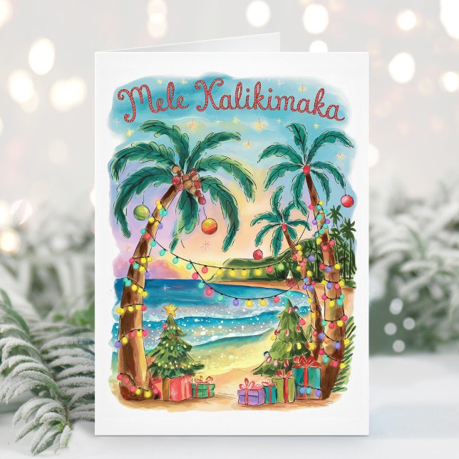 Mele Kalikimaka Hawaiian Joyeuse Carte de Noël (Créateur téléchargé)