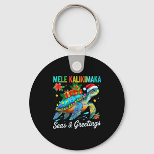 Mele Kalikimaka Hawaiian Tail Party Santa Turtle B Schlüsselanhänger