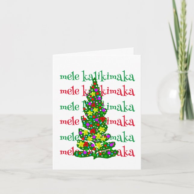 Mele Kalikimaka Hawaiian Weihnachtsgrüßkarte Dankeskarte (Vorderseite)