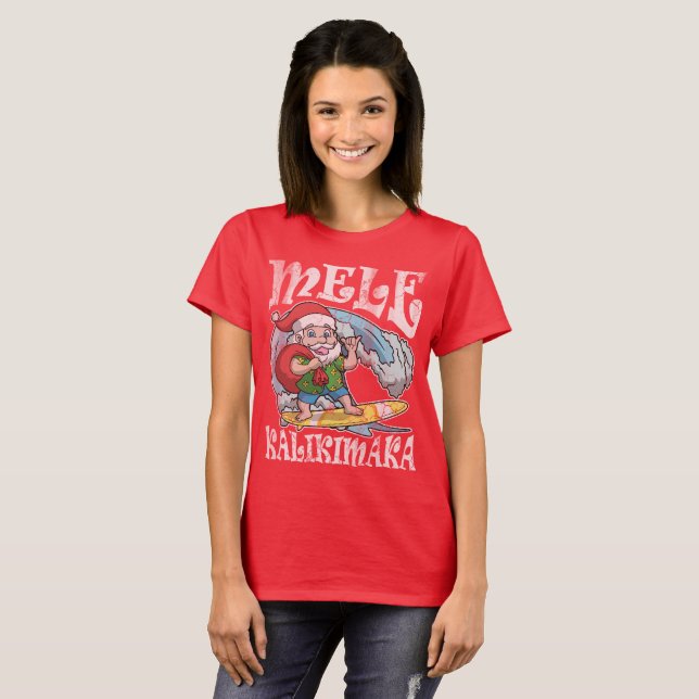 Mele Kalikimaka Hawaiianer-Weihnachten T-Shirt (Vorne ganz)