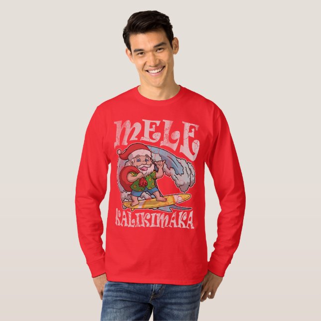 Mele Kalikimaka Hawaiianer-Weihnachten T-Shirt (Vorne ganz)