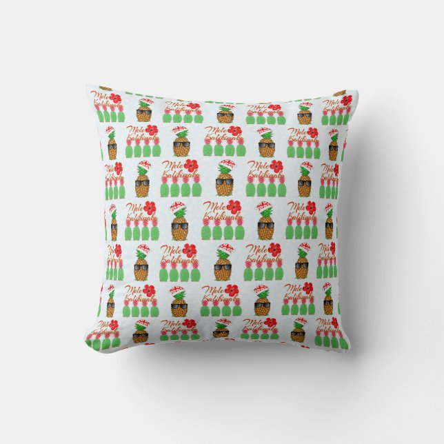 Mele Kalikimaka Hawaiianische Ananas Frohe Weihnac Kissen (Vorderseite)
