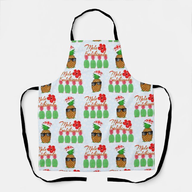Mele Kalikimaka Hawaiianische Ananas Frohe Weihnac Schürze (Vorderseite)