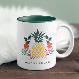 Mele Kalikimaka | Hawaiianische Ananas Zweifarbige Tasse