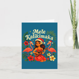 Mele Kalikimaka Hawaiianische Hula-Mädchen-Weihnac Karte