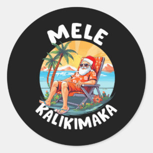 Mele Kalikimaka Hawaiianische Weihnachten in Hawai Runder Aufkleber