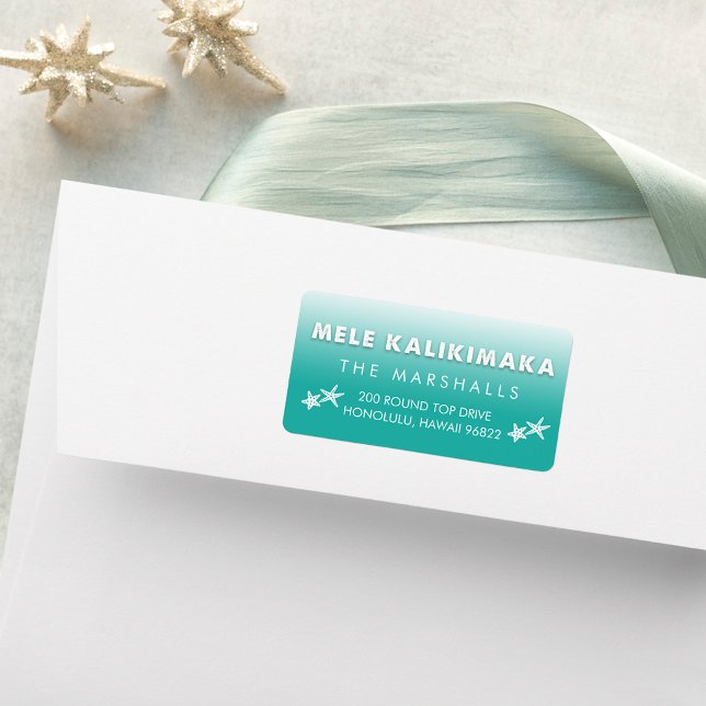 Mele Kalikimaka Hawaiianische Weihnachtszeit-Rücks Adressaufkleber (Von Creator hochgeladen)