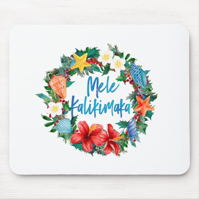 Mele Kalikimaka Hawaiianischer Weihnachtskranz Mousepad (Vorne)
