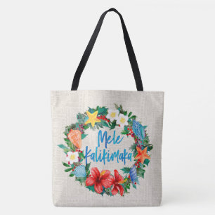 Mele Kalikimaka Hawaiianischer Weihnachtskranz Tasche