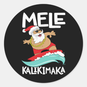 Mele Kalikimaka Hawaiianisches Weihnachten Hawaii Runder Aufkleber