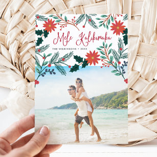Mele Kalikimaka   Hawaiianisches WeihnachtsFoto Feiertagskarte