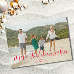 Mele Kalikimaka Hawaiianisches WeihnachtsFoto Feiertagskarte<br><div class="desc">Moderne Mele Kalikimaka Hawaiianische Weihnachtskarte Foto mit Namen. Ersetzen Sie das Foto durch Ihr eigenes und ändern Sie den Namen.</div>