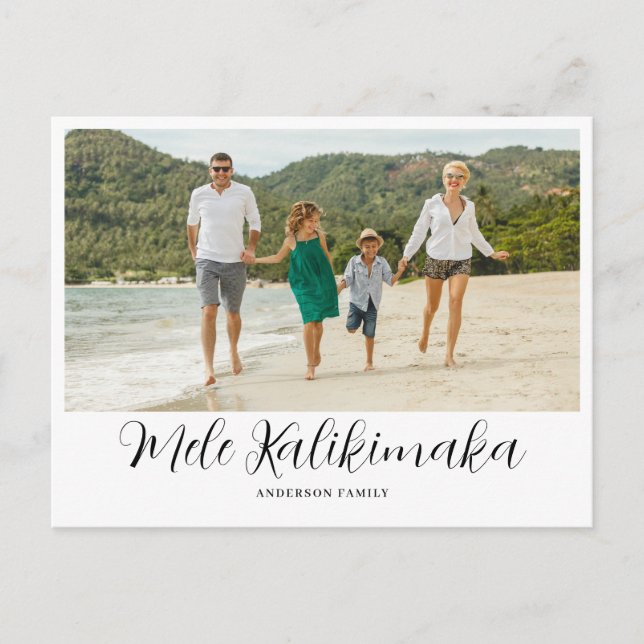 Mele Kalikimaka Hawaiianisches WeihnachtsFoto Feiertagspostkarte (Vorderseite)