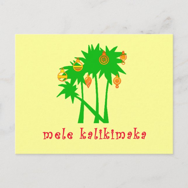 Mele Kalikimaka Hawaiianisches Weihnachtskleid Feiertagspostkarte (Vorderseite)