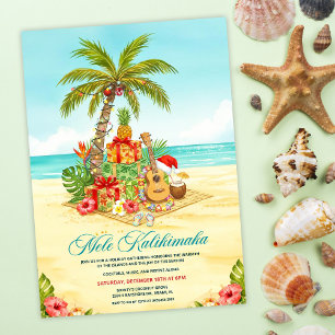 Mele Kalikimaka Hawaiianisches Weihnachtswasserfar Einladung
