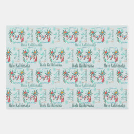 Mele Kalikimaka Hawaiianisches Weihnachtswrapping  Geschenkpapier Set